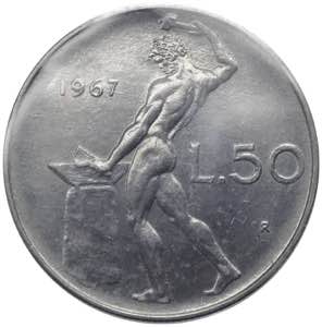 Monetazione in lire - 50 lire 1967  D/  ... 