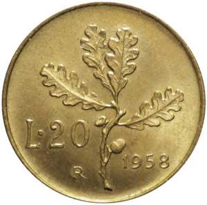 Monetazione in lire - 20 lire 1958 D/ ... 