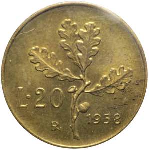 Monetazione in lire - falso coevo da 20 lire ... 