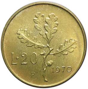 Monetazione in lire - 20 lire 1970 - P - ... 