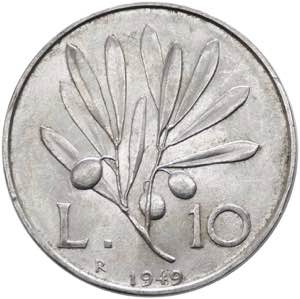 10 lire 1949 - tipo ulivo - Mont 07 - It