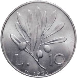 Monetazione in lire - 10 lire 1950 - D/ ... 