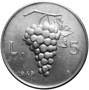 Monetazione in lire - 5  Lire 1949  ... 