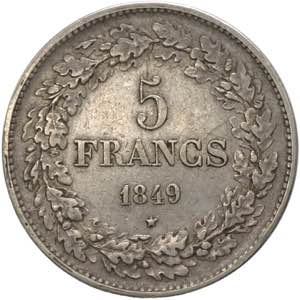 Belgio - Leopoldo I (1831-1865) - 5 franchi ... 