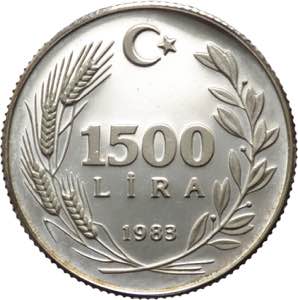 Turchia - repubblica (dal 1923) - 1500 lire ... 
