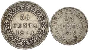Canada - lotto di 2 monete da 50 centesimi ... 