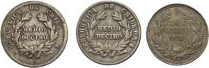 Cile - repubbica (dal 1818) - lotto di 3 ... 
