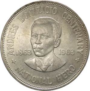 Filippine, repubblica (1946) - 1 peso 1963 ... 