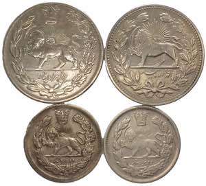 Iran - lotto di 4 monete di taglio e anni ... 