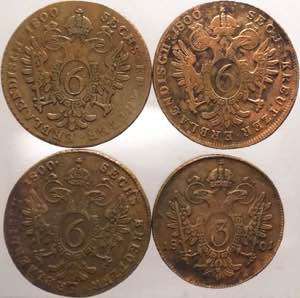 Francesco II (1792-1835) - lotto di 4 monete ... 