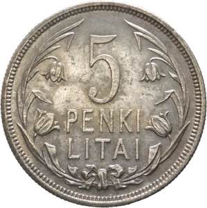 Lituania - Repubblica - 5 Litai 1925 - KM# ... 