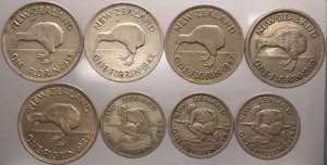 Nuova Zelanda - lotto di 8 monete di tagli, ... 