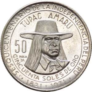 Perù - repubblica (dal 1822) - 50 pesos ... 