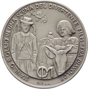 Italia - medaglia di Stanlio e Ollio in una ... 