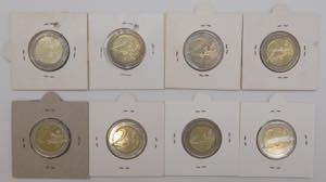 Belgio - lotto di 8 monete da 2 euro 2005, ... 