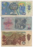 Cecoslovacchia - lotto di 3 banconote di ... 