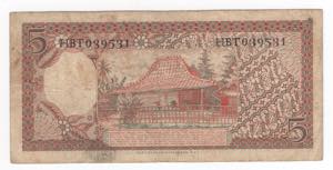 Indonesia - repubblica (dal 1950) - 5 rupie ... 