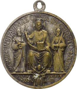 Italia - medaglia per la canonizzazione di ... 