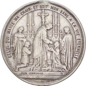 Francia, medaglia devozionale ricordo della ... 