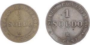 Stato Pontificio -  Lotto di 2 monete di Pio ... 