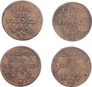 Francia - lotto di 4 monete Liar de France ... 