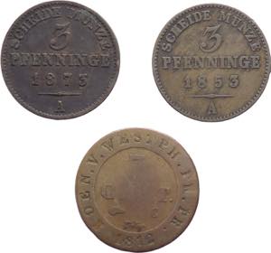Germania - lotto di 3 monete di cui 2 da 3 ... 