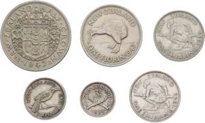 Nuova Zelanda - lotto di 6 monete di taglio ... 