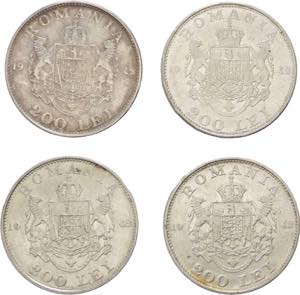 Romania - Lotto di 4 monete da 200 lei 1942 ... 
