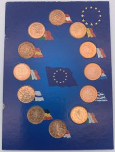 Lotto di 12 monete da 1 eurocent dalla prima ... 