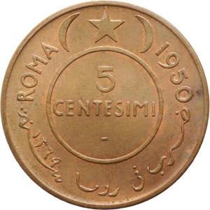 AFIS (1950-1960) - 5 centesimi 1950 -  KM# 2 ... 