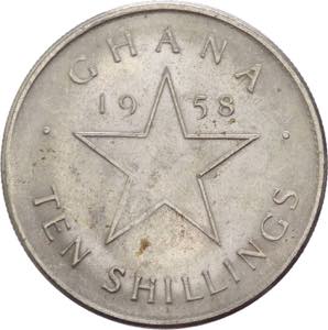 Ghana - 10 shilling 1958 tipo  Kwame ... 