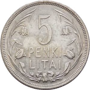 Lituania - Repubblica - 5 Litai 1925 - KM# ... 