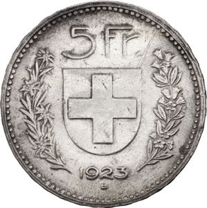 Svizzera - 5 franchi 1923 - KM# 37 - Ag - ... 