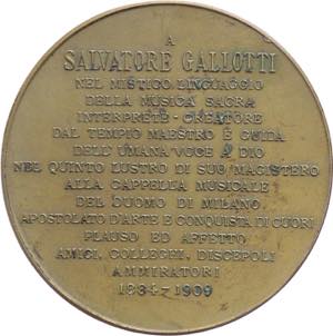 Medaglia - Salvatore Gallotti 1884-1909 - ... 