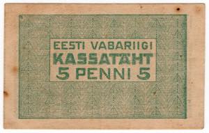 Estonia - Repubblica (1918-1940) 5 Penni ... 