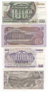 Lotto di 4 banconote Austria - Banca ... 