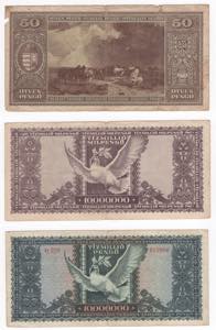 Lotto di 3 banconote: Ungheria - Post WWII - ... 