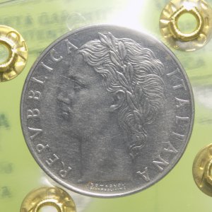 100 lire Minerva 1957 - Periziata SPL/FDC