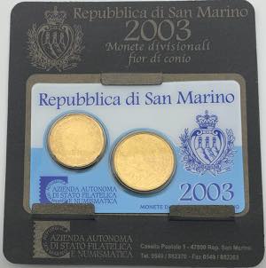 San Marino - set da 2 pezzi  (20 cent, 50 ... 