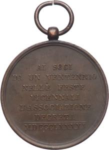 Italia - Medaglia Mutuo Soccorso 1891 - Ae - ... 