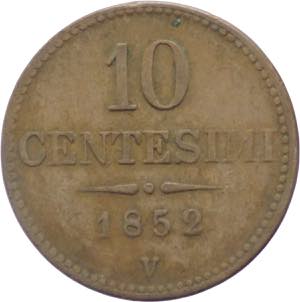 Regno Lombardo-Veneto - 10 centesimi 1852 V ... 