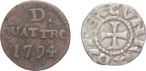 Genova - lotto di 2 monete (4 denari 2 g - ... 