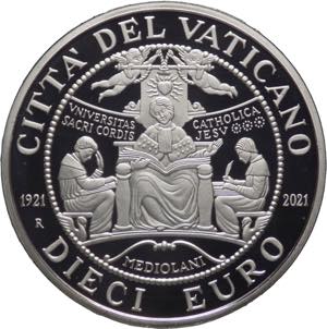 Vaticano - 10 euro 2021 - 100° Universita ... 