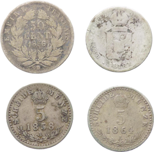 Monete Estere - lotto di 4 monete: Francia - ... 