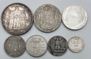Lotto di 7 monete mondiali in argento - ... 