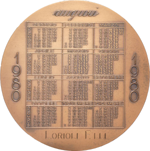 Medaglia calendario 1980 F.lli Lorioli - Ae. ... 