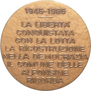 Medaglia Comune di Alfonsine per il 40° ... 