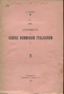 PERINI  Q. - Contributo al Corpus Nummorum ... 