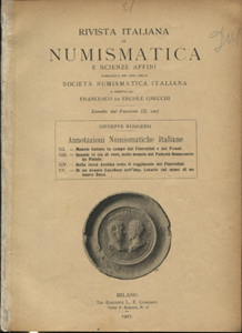 RUGGERO  G. - Annotazioni numismatiche ... 