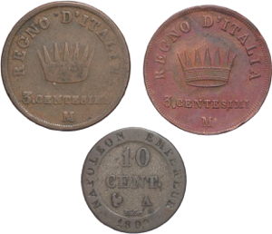 Lotto di 3 monete Napoleone Bonaparte - anni ... 